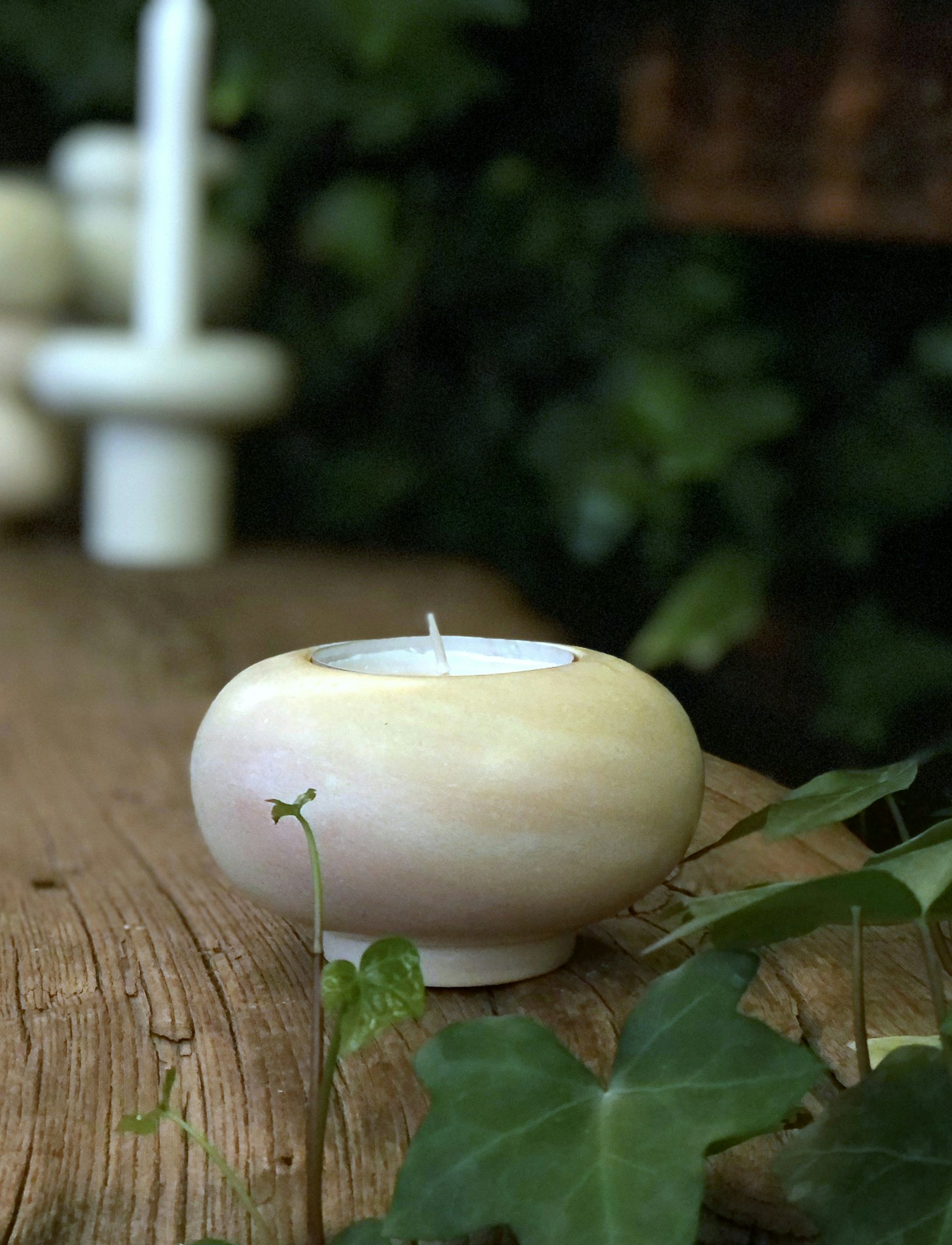 Soapstone candle holder