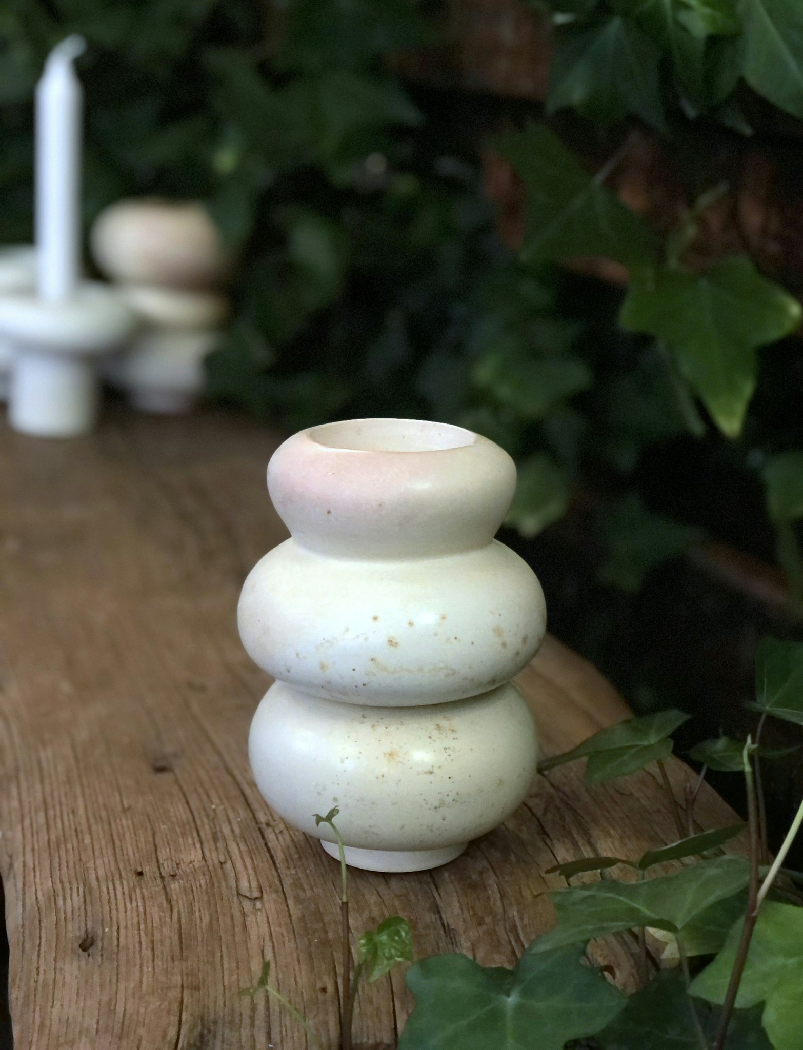 Soapstone candle holder