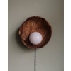 Oiled wooden bowl lamp