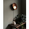 Oiled wooden bowl lamp