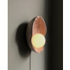 Raw wooden bowl lamp