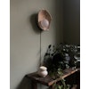 Raw wooden bowl lamp