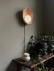 Raw wooden bowl lamp