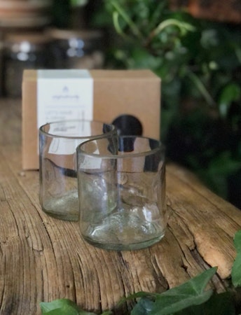 2 Recycled drinking glasses