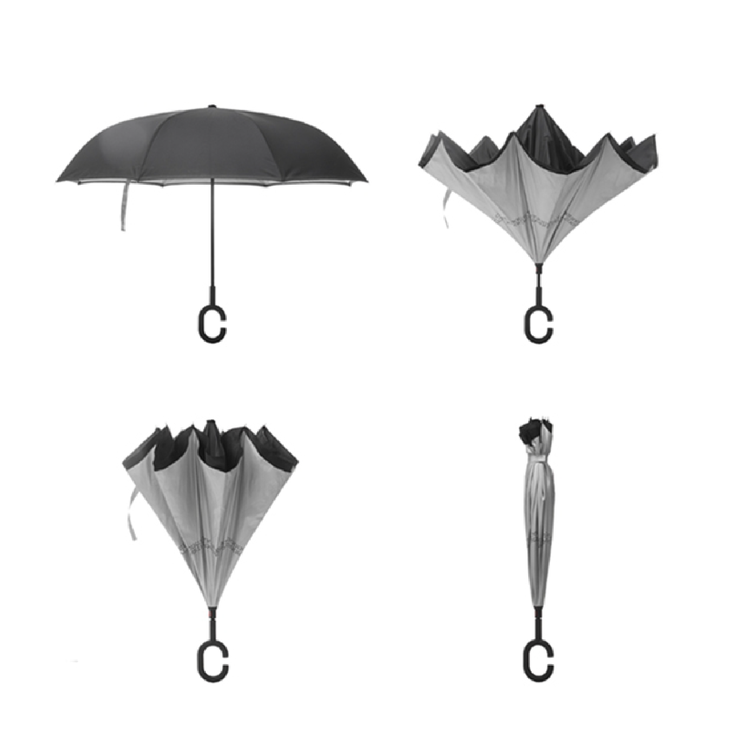 Smart paraply mot regn man omvänd stängning