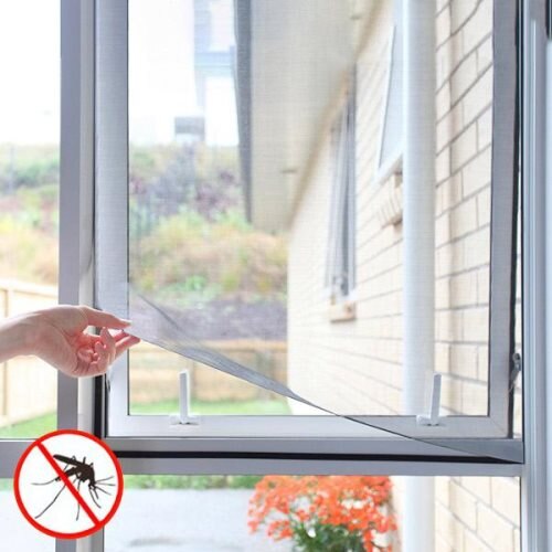 Svart myggnät för fönster justerbart