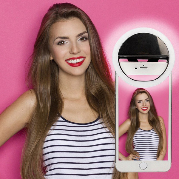 Portabel Selfie LED mobilljus rosa