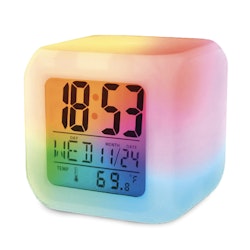Väckarklocka LED Multicolor med Termometer & Kalender