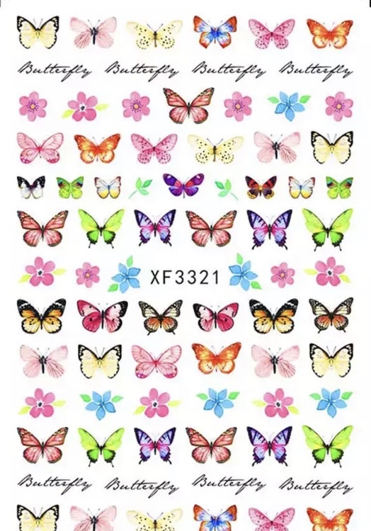 Nail stickers, fjärilar