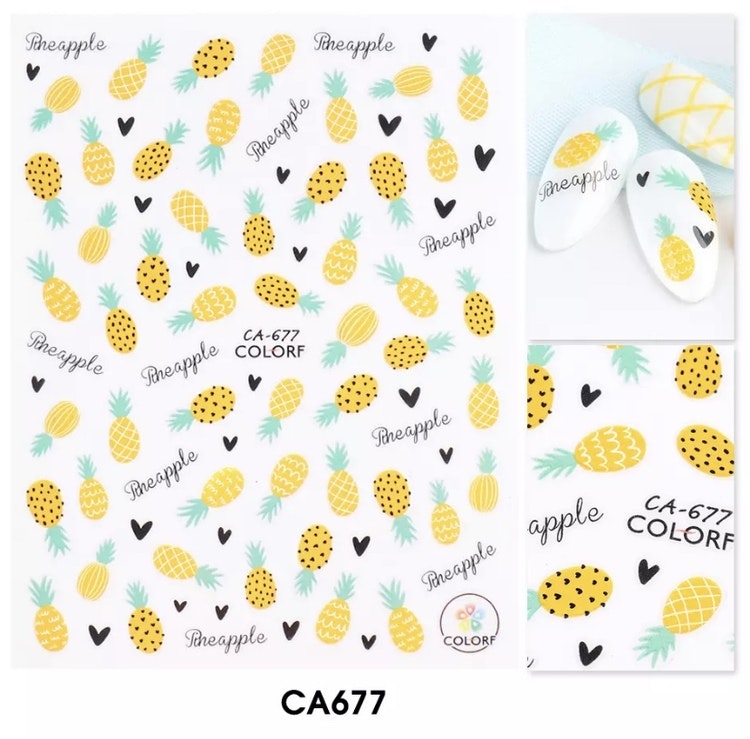 Nail stickers, ananas