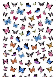 Nail stickers, fjärilar mix blå