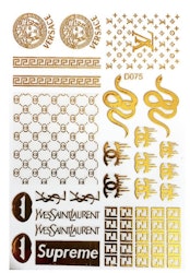 Nail stickers Mix logo guld