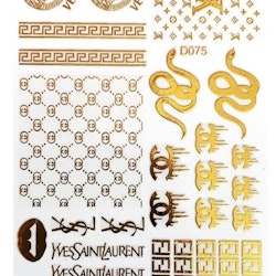 Nail stickers Mix logo guld