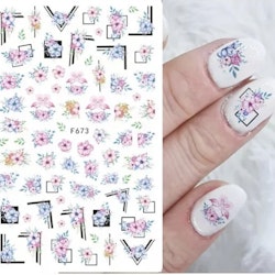 Nail stickers Xl pastell blommor