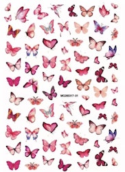 Nail sticker Xl fjärilar rosa