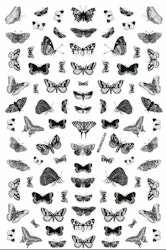 Nail sticker xl fjärilar grå