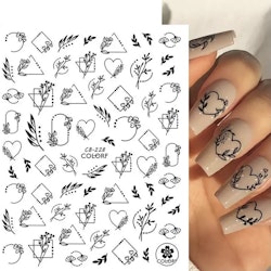 Nail stickers shapes and hearts