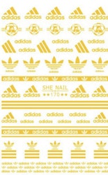 Nail stickers ny adidas guld