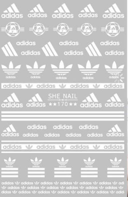 Nail stickers ny adidas vit