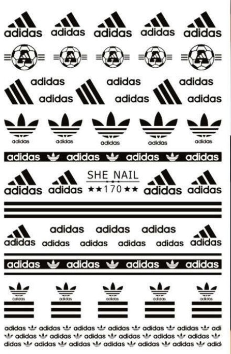 Nail stickers ny adidas svart