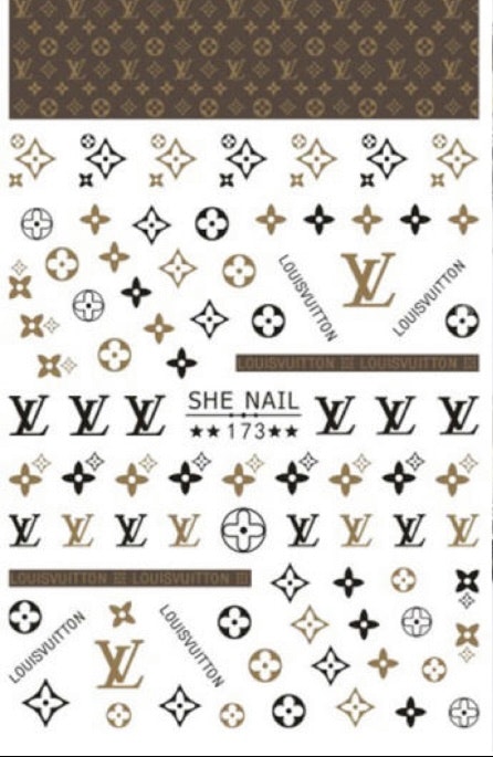 Nail stickers LV brun