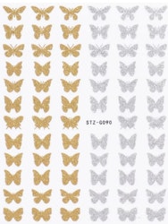 Nail stickers fjärilar glitter