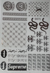 Nail stickers mix logo silver