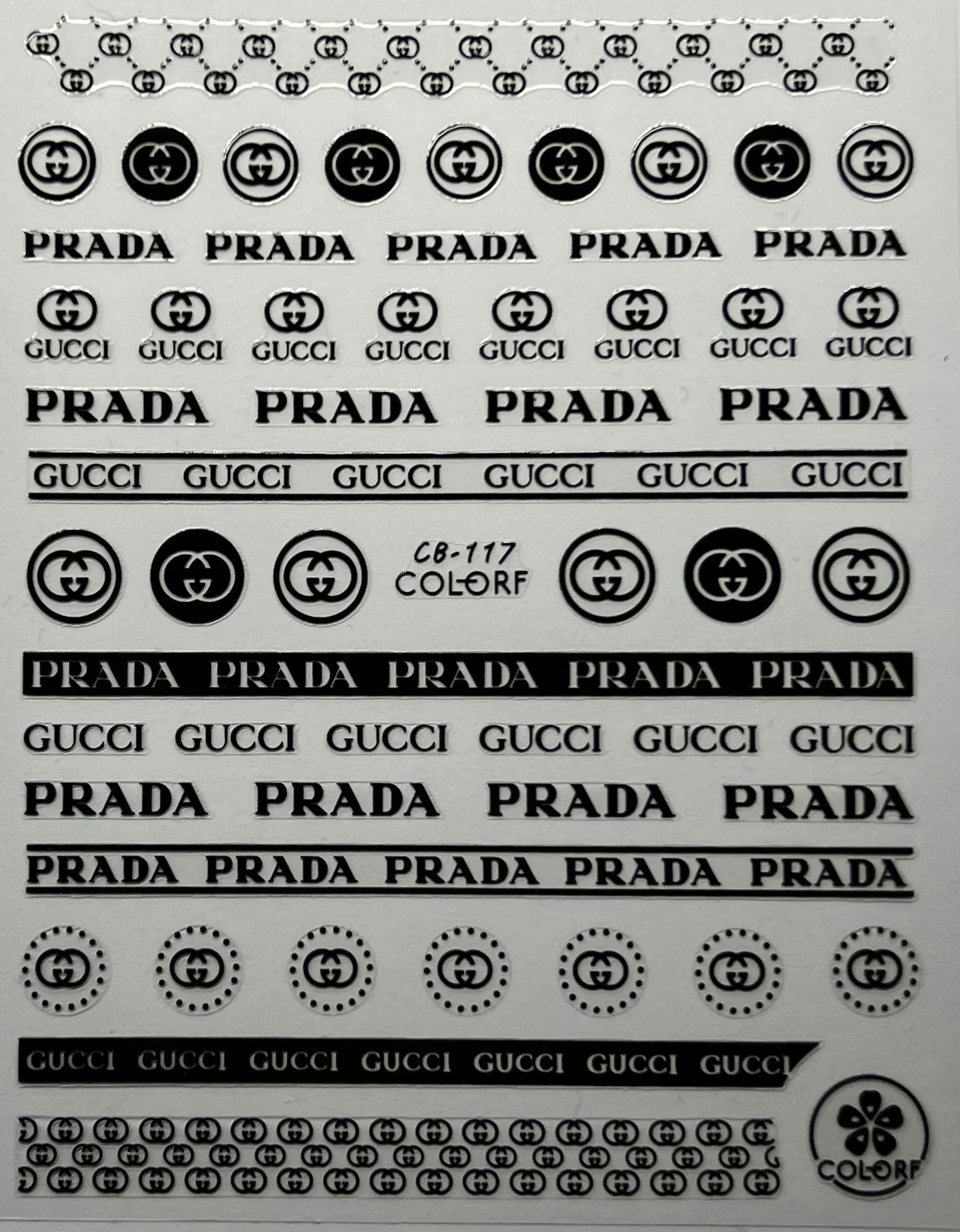 Nail stickers prada svart