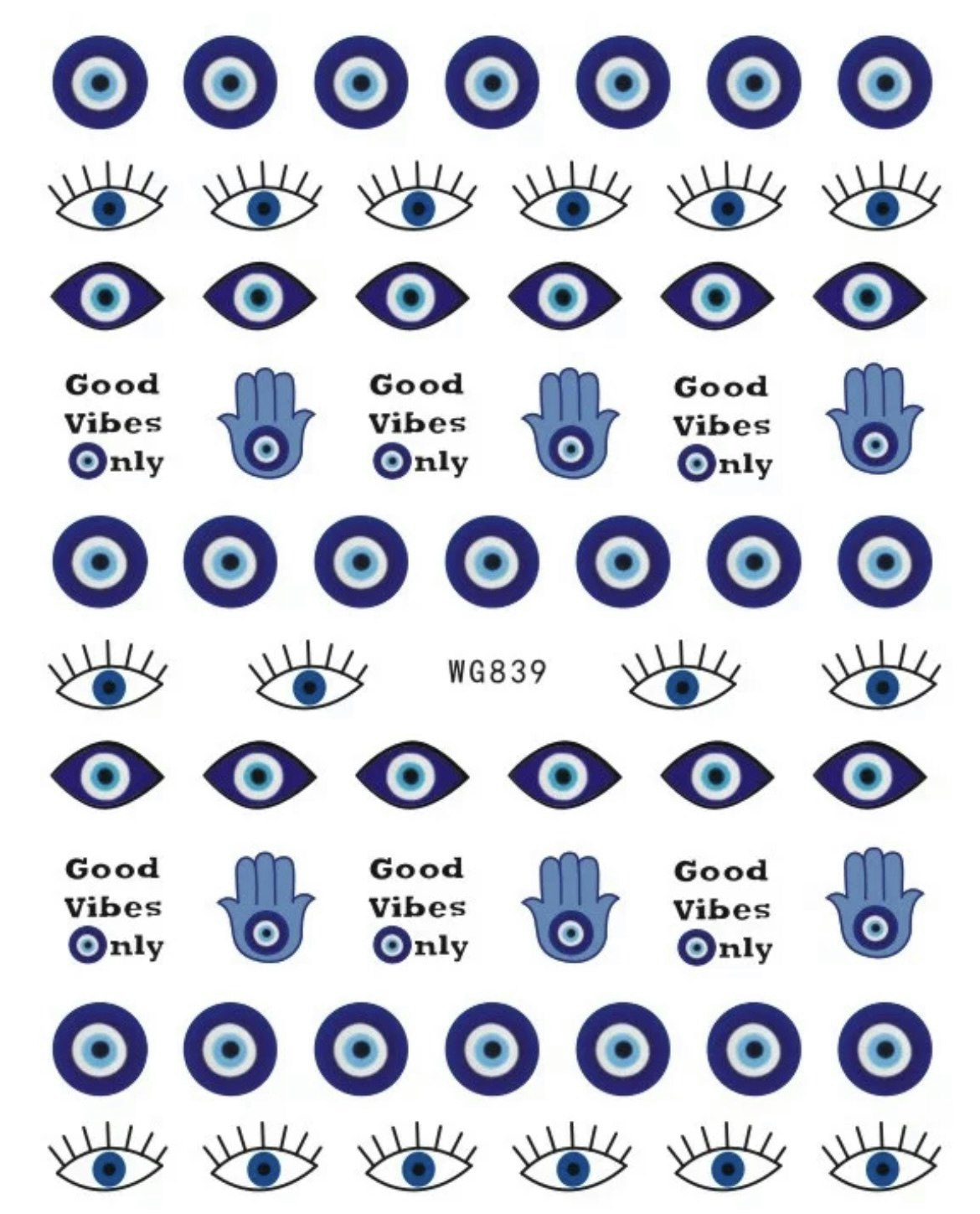 Nail stickers blåa ögat mix
