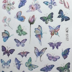 Nail stickers fjärilar pastell