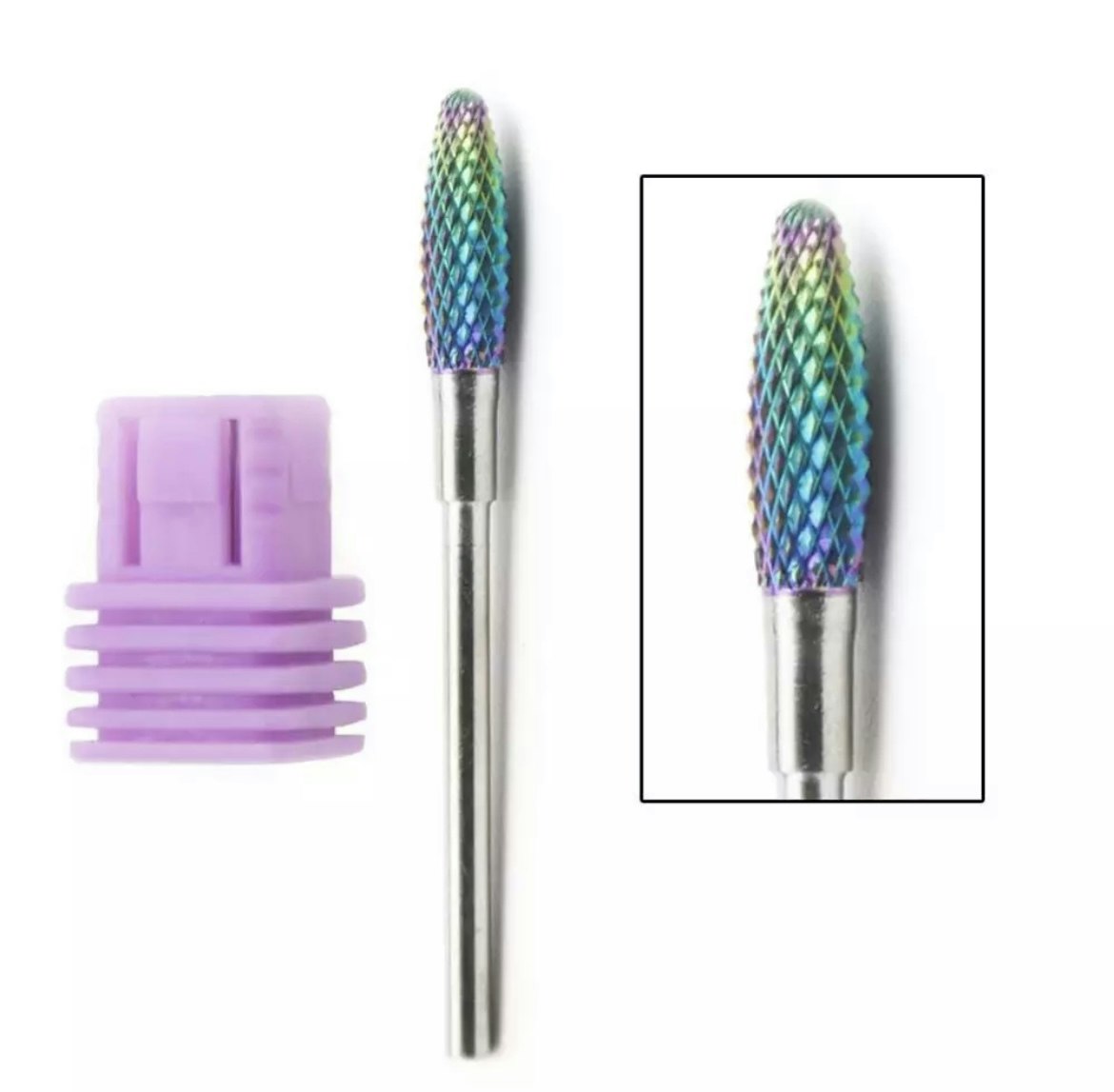 Nail drill bit flame