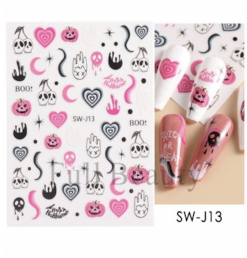 Nail stickers Halloween rosa