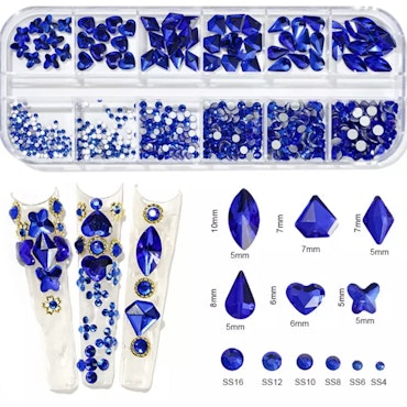 Lyx kristaller medium Blå