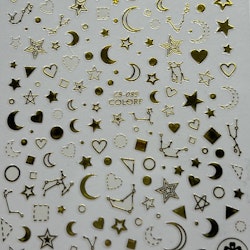 Nail stickers Stjärnhimel guld