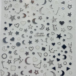 Nail stickers Stjärnhimel silver