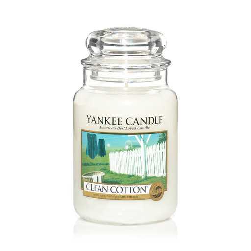 Yankee Candle Clean Cotton stort doftljus. Ett av Sveriges mest sålda doftljus