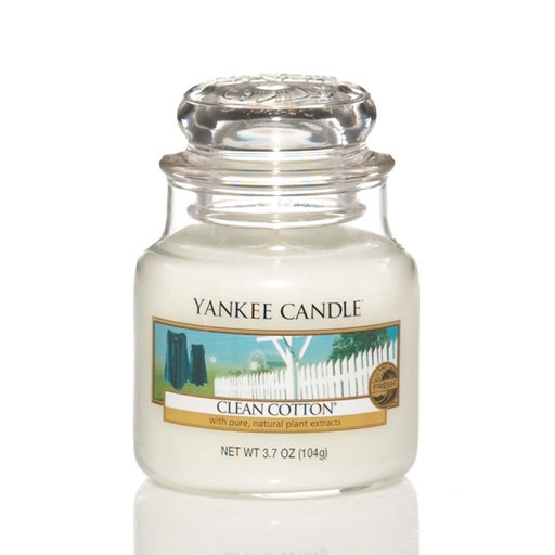 Yankee Candle Clean Cotton litet doftljus. Ett av Sveriges mest sålda doftljus