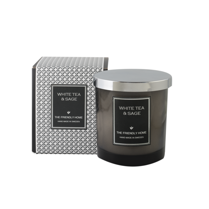 The Friendly Home - Smoke Elegance Doftljus - White Tea & Sage