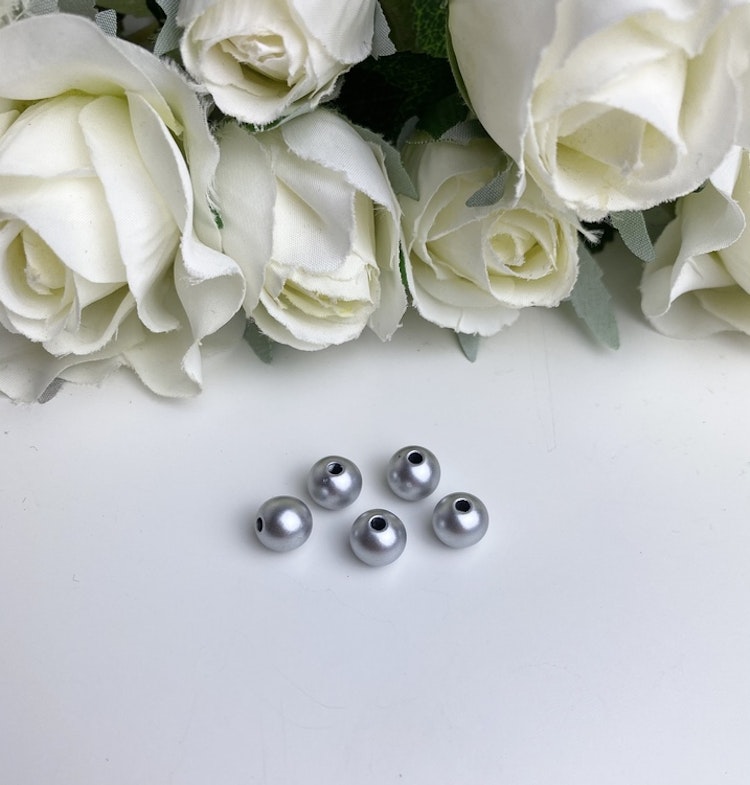 Akrylpärlor silver 8mm 10-pack