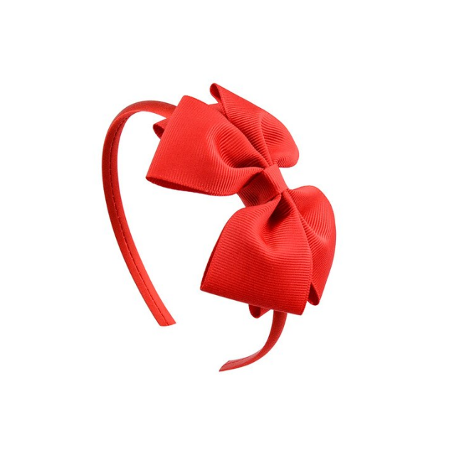 Rött Inez diadem med rosett 10 cm - Lilla Lyckan Design