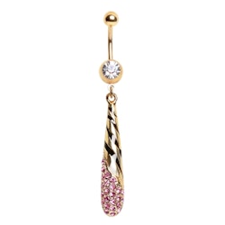 Navelpiercing rosa leopard