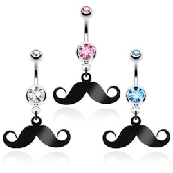 Navelpiercing med mustash