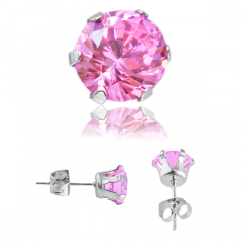 Örhängen med rosa cubic zirconia