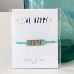 Armband live happy med ränder