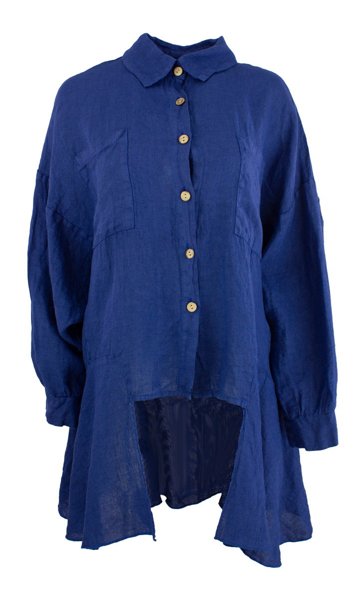 linneskjorta kobolt blå Boheme