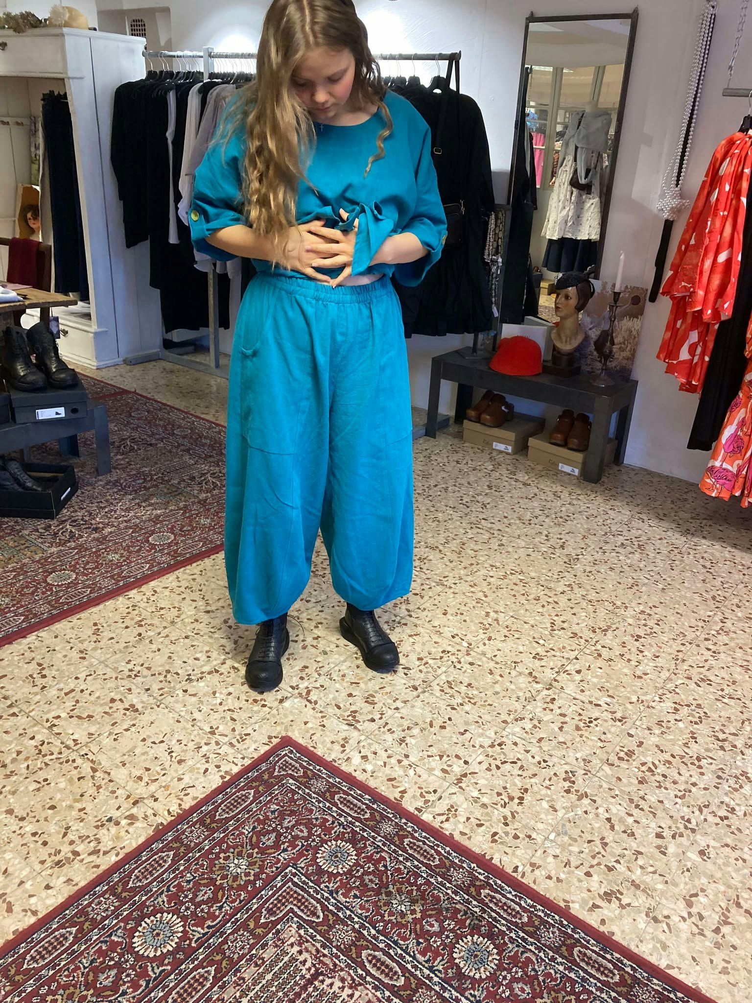 ballongbyxa turkos lin från längorna