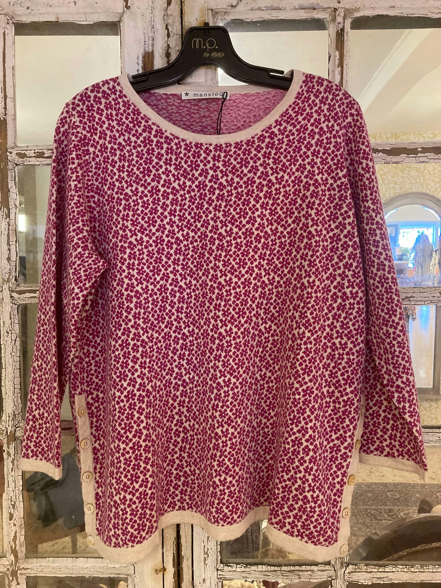 Flora tröja i fuschia färg från mansted