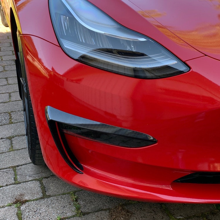 Paneler t dimljusen glossy carbon fiber - Tesla Model 3