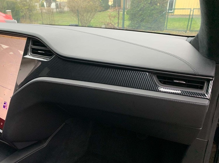 Paneler till instrumentbrädan carbon fiber glossy - Tesla Model S/X