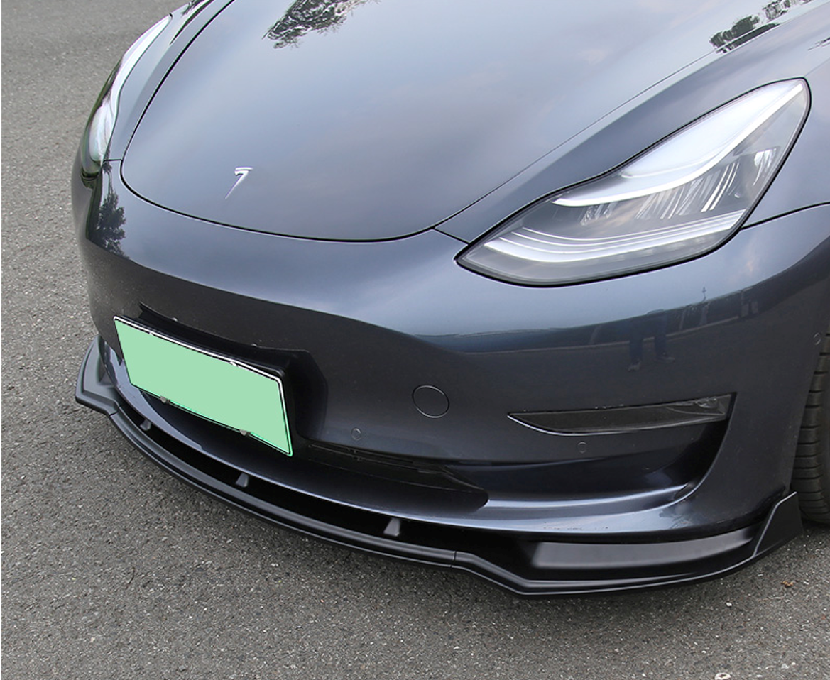 Frontspoiler matt svart - Tesla Model 3